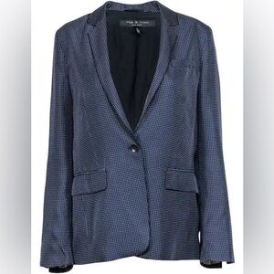 Rag & Bone Navy Silk Polkadot Blazer 6